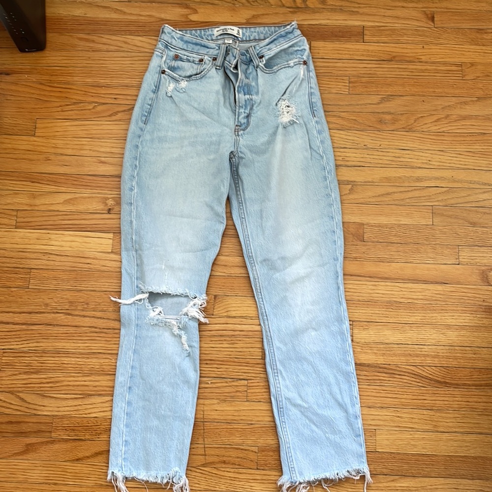 Abercrombie size 24/00 curve love high rise mom jeans